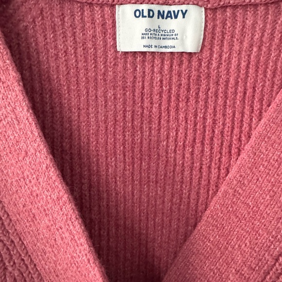 Old Navy Women’s Pink V Neck Shaker Knit Cardigan Size L - Picture 4 of 5